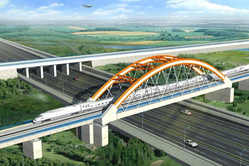 Пекин-Шанхай высокоскоростная железная дорога через дорогу Цаоань